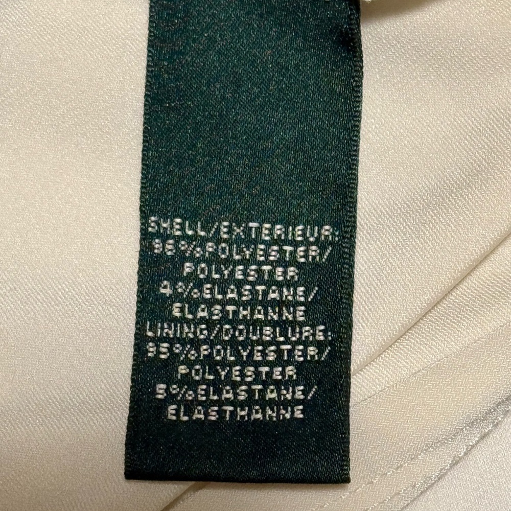 Lauren Ralph Lauren Dress Size 14 Black and Cream Tie Front Midi Lined EUC - Picture 6 of 7